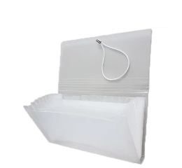 PASTA SANFONADA PORTA CHEQUE 12 DIVIS.1026 CRISTAL