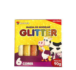 MASSINHA DE MODELAR C/GLITTER 90GR 6 CORES 205