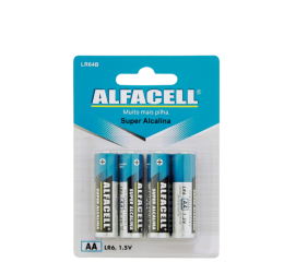 PILHA ALCALINA PEQ.AA CART.C/4 BLISTER LR64B
