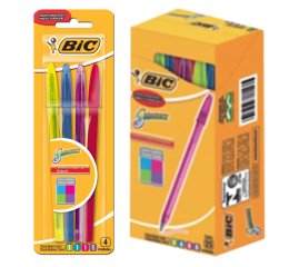 CANETA ESF.BIC SHIMMER CAIXA C/6 CT C/4UN 902472
