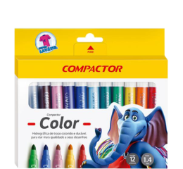 COMPACTOR COLOR SORTIDO C/12 CORES C/ 5 CT