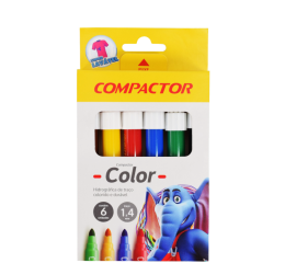 COMPACTOR COLOR SORTIDO C/ 6 CORES C/10 CT