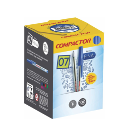 CANETA ESFEROGR&Aacute;FICA COMPACTOR 07 AZUL C/100