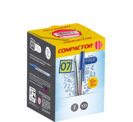 CANETA ESFEROGR&Aacute;FICA COMPACTOR 07 VERMELHO C/100