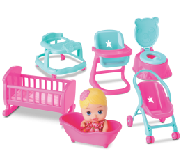 CASINHA LITTLE DOLLS BONECA+6P&Ccedil;S CX 54CM 8023
