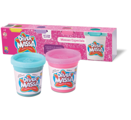 DIVER MASSA C/GLITTER C/4 POTES 50GR SORT.8123