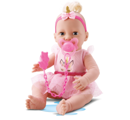 BONECA NEW BORN UNICORNIO FOFINHO C/ACES 43CM 8190