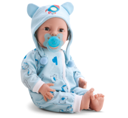 BONECA NEW BORN PIJAMA MENINO C/ACESS 43CM 8192