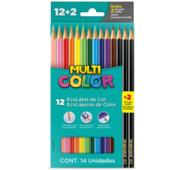 LAPIS DE COR MULTICOLOR GDE 12 COR+2 LAP.111200N2G