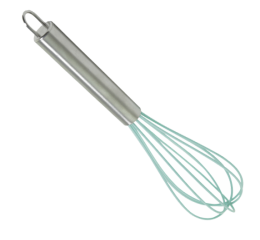 BATEDOR DE OVOS INOX C/HASTE SILICONE 25CM 13296