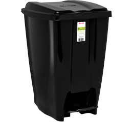 LIXEIRA PLÁST.C/PEDAL PRETA 40LTS 3074