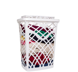 CESTO P/ROUPAS TELADO RET.C/TPA 30LTS BCO 1442