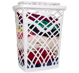 CESTO P/ROUPAS TELADO RET.C/TPA 60LTS BCO 1794