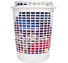 CESTO P/ROUPAS TELADO RED. C/TPS 60LTS BCO 0050