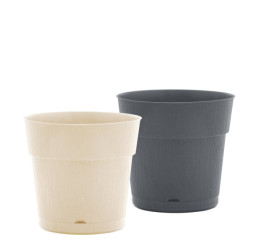 VASO REDONDO TEXTURIZADO C/PRATO 660ML CZ/BG 5050