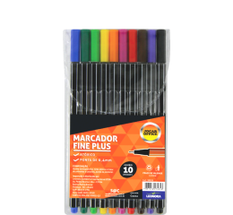 CANETA FINE PLUS 0.4 CART.C/10 CORES 96035