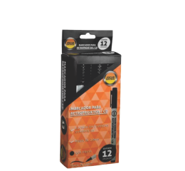 CANETA P/RETROPROJETOR 2.0MM PRETO C/12 96030