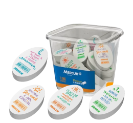 BORRACHA MERCUR TR OVAL FRASES C/18 402343