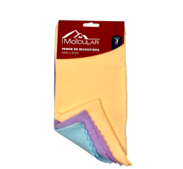 CONJ.DE PANOS MICROFIBRA 30X30CM C/3P&Ccedil;S MR20