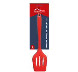 ESPATULA VAZADA DE SILICONE VERM.29X7,6CM MR130