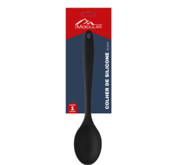 COLHER DE SILICONE PRETA 26,9X6CM MR143