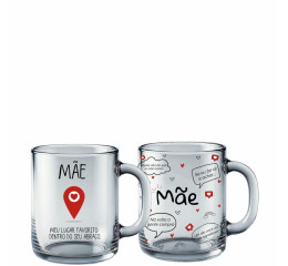 CANECA DE VIDRO RETA MAE SORT. 350ML MR187