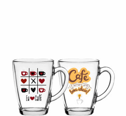 CANECA DE VIDRO CONICA CAFE 340ML SORT.MR229