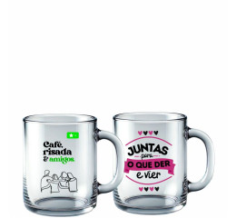CANECA DE VIDRO RETA AMIZADE SORT. 350ML MR232