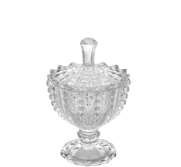 POTICHE DE VIDRO BOLHAS C/PE E TAMPA 14,7CM MR191