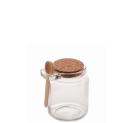 POTE DE VIDRO 280ML 9,8CM C/TPA E COLH.C/24 MR197