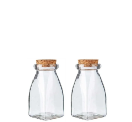 POTE DE VIDRO 120ML 10CM C/TAMPA ROLHA C/48 MR199