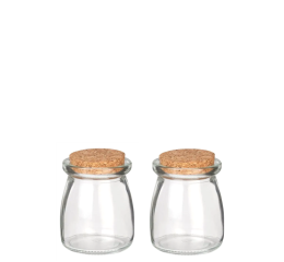 POTE DE VIDRO 200ML 8,5CM C/TAMPA ROLHA C/48 MR200