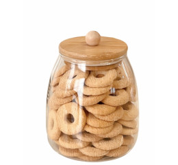 POTE DE VID.BORIS.900ML 13,5CM C/TPA BAMBU MR208