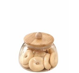 POTE DE VID.BORIS.500ML 9CM C/TPA BAMBU MR209