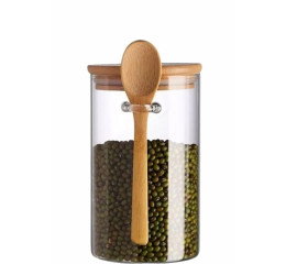 POTE DE VID.BORIS.1L 15,8CM C/TPA BAMBU+COL.MR210