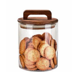 POTE DE VID.BORIS.750ML 14,5CM C/TPA BAMBU MR215