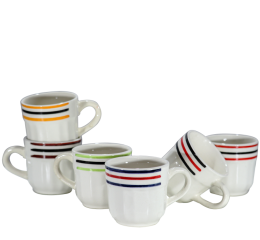 CONJ.DE XICARAS CERAMICA LISTRAS 90ML C/6PCS CM102