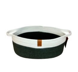 CESTO OVAL DE ALGODAO C/ALCA 26X17X10,5CM MR234A