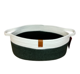 CESTO OVAL DE ALGODAO C/ALCA 28X20X12CM MR234B