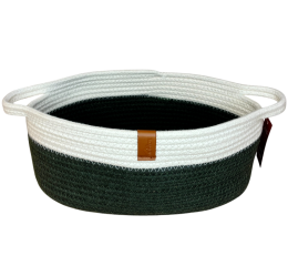 CESTO OVAL DE ALGODAO C/ALCA 31X23,5X13CM MR234C