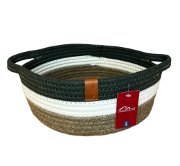 CESTO RED.ALGODAO E JUTA C/ALCA 23X23X10CM MR235B