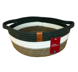 CESTO RED.ALGODAO E JUTA C/ALCA 27X27X11CM MR235C