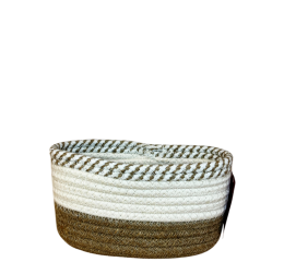 CESTO QUAD.ALGODAO E JUTA 23X13X11CM MR238B