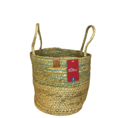 CESTO C/ALCA DE JUTA TRANCADA 20X20CM MR239A