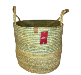 CESTO C/ALCA DE JUTA TRANCADA 25X24CM MR239C