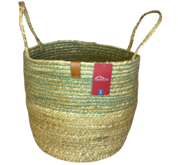 CESTO C/ALCA DE JUTA TRANCADA 27X26CM MR239D