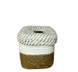 CESTO RET.ALG.JUTA NAT.C/TAMPA 14X14X14CM MR241A