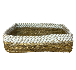 CESTO RET.ALG.JUTA E FIBRA NAT. 25X20X5CM MR241D