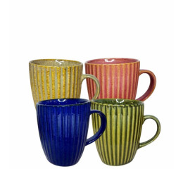 CANECA CERAM. CANELATTO BRIL.COR 310ML C/36 MR273