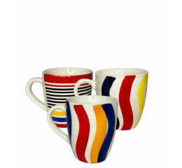 CANECA CERAMICA STRIPES CORES 310ML C/36 MR278